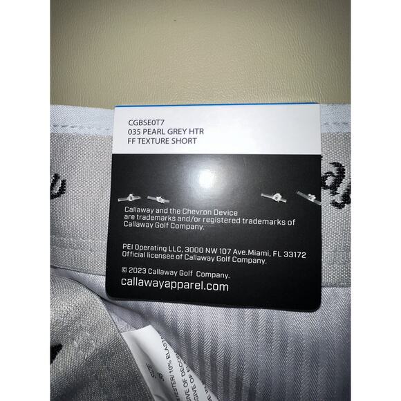 Callaway Performance Golf Short Men’s 38 Pearl Grey Htr - Picture 5 of 7